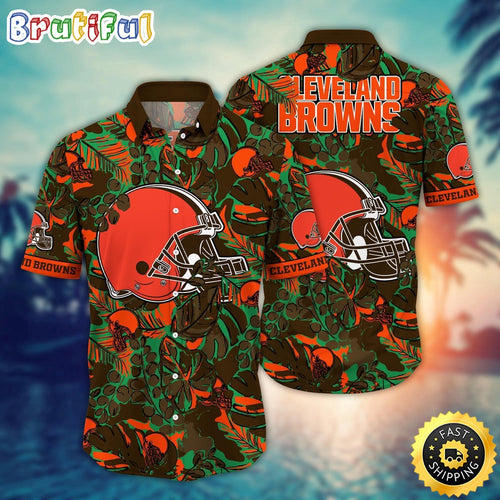NFL Cleveland Browns Hawaii Shirt Flower Tropical Holiday Attire
