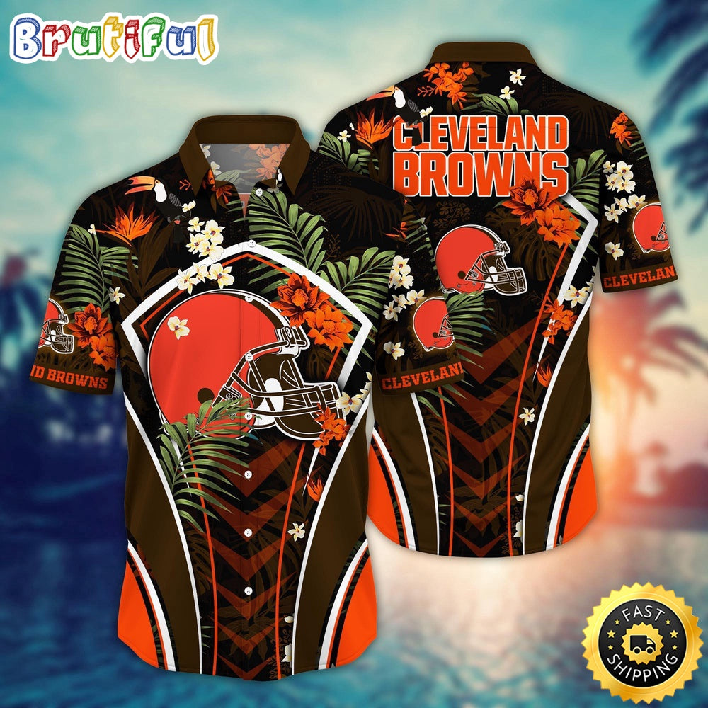 NFL Cleveland Browns Hawaii Shirt Flower Vibrant Beachy Shirts