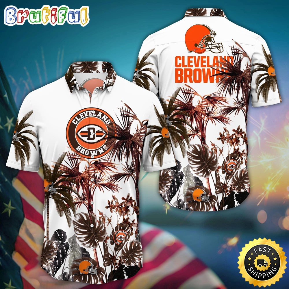 NFL Cleveland Browns Hawaii Shirt Palm Tree Aloha Shirt For Fans