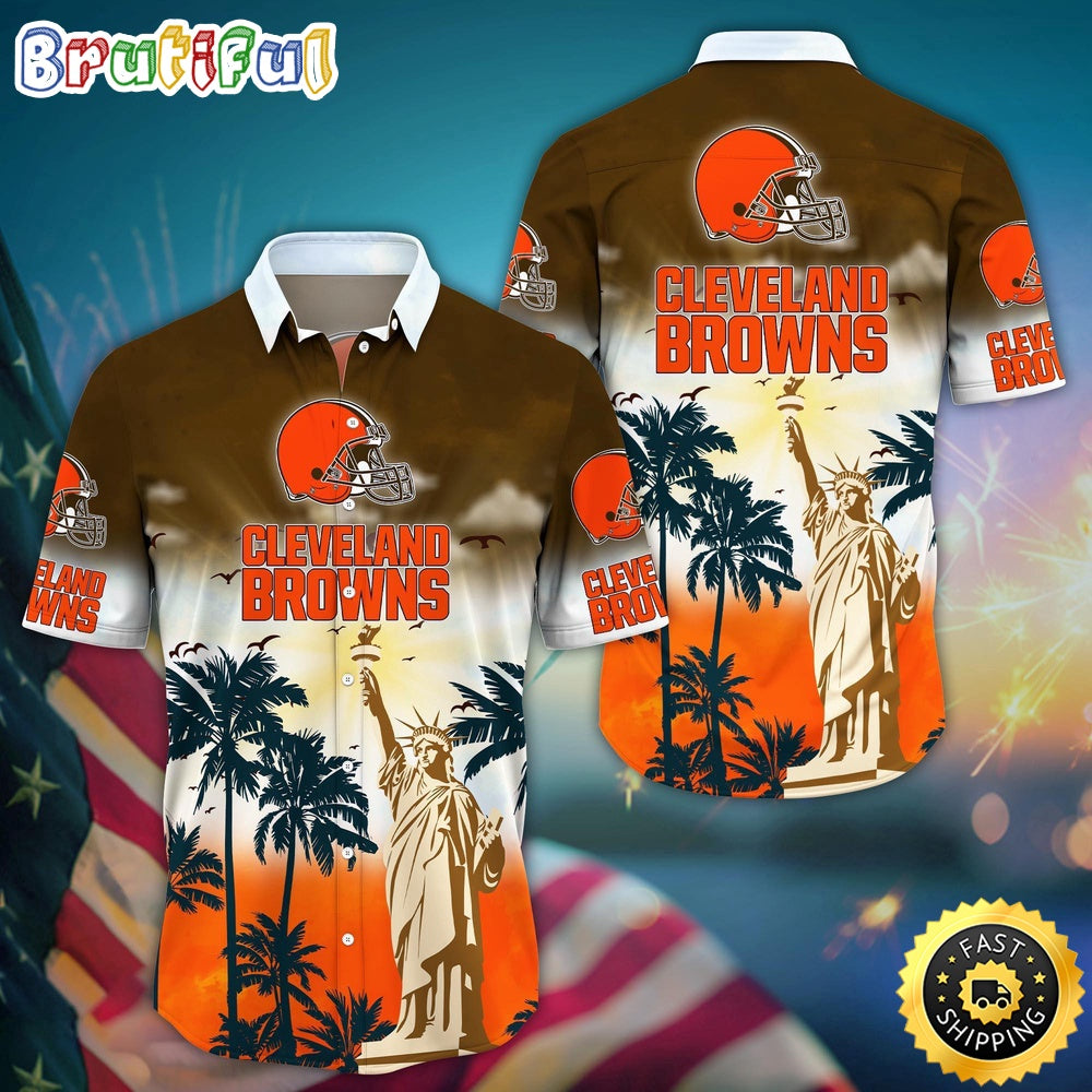 NFL Cleveland Browns Hawaii Shirt Statue Of Liberty Aloha Shirt
