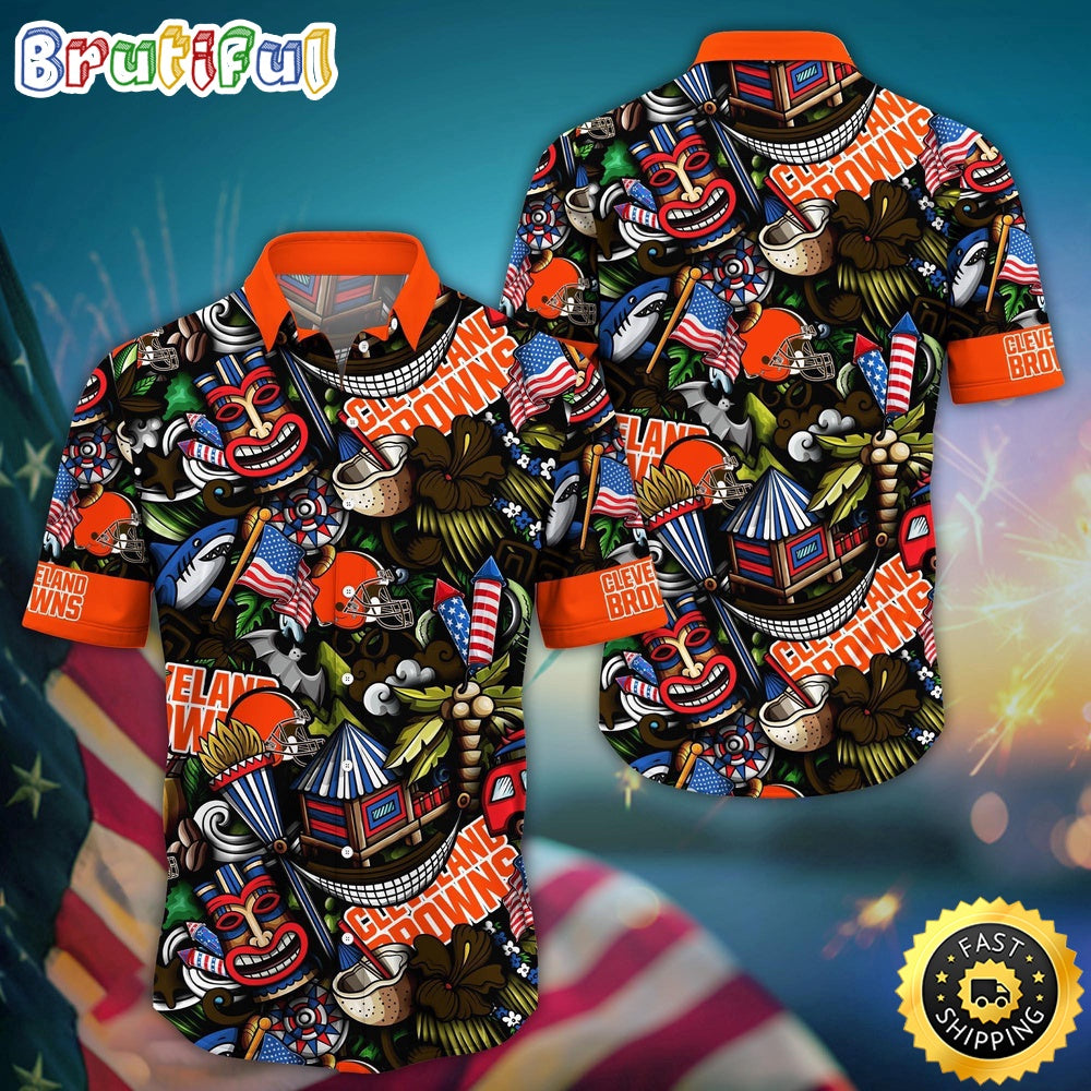 NFL Cleveland Browns Hawaii Shirt Tiki Me Off Aloha Shirt