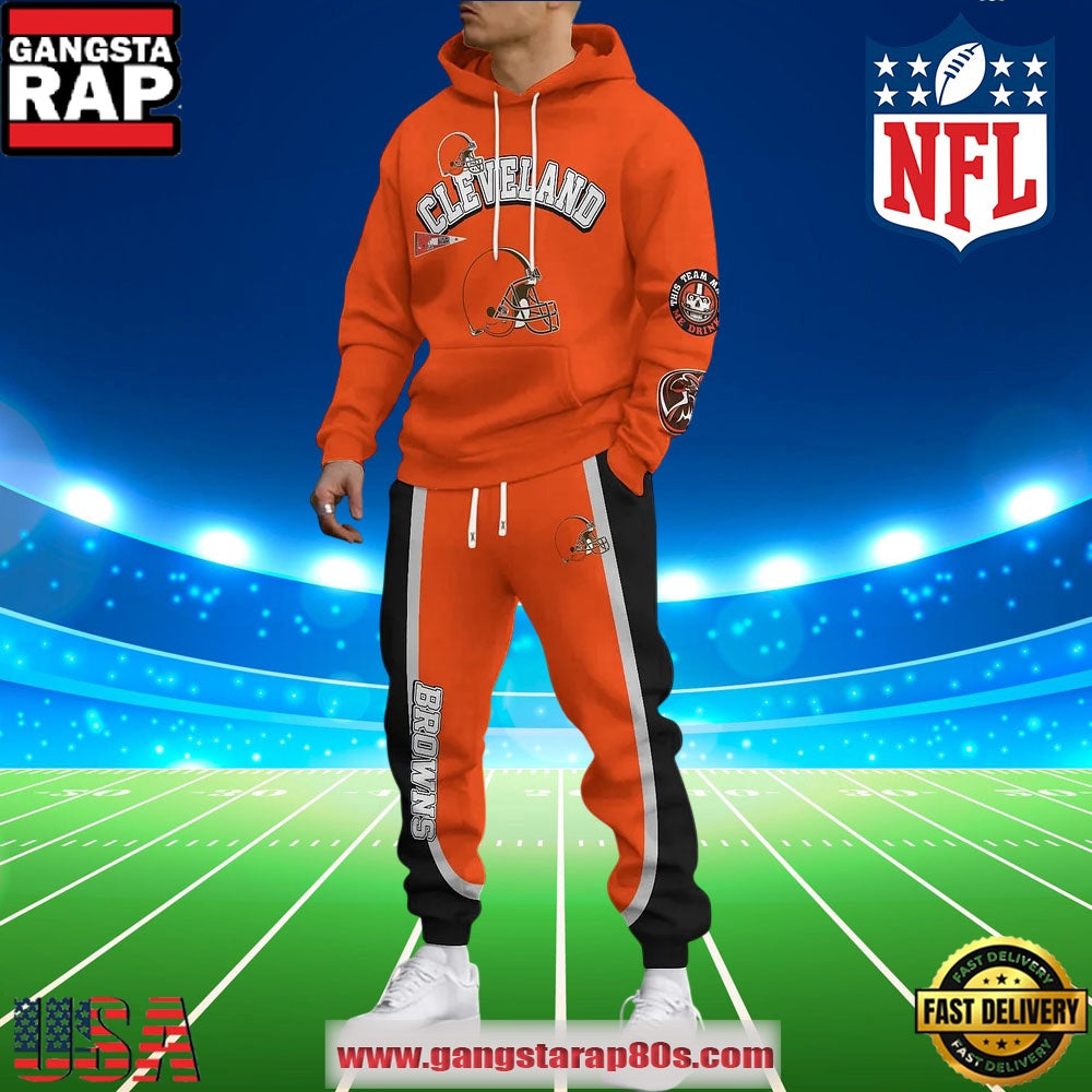 NFL Cleveland Browns Holiday Christmas Hoodie Joggers Set