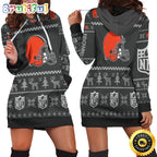NFL Cleveland Browns Hoodie Dress Christmas Print Hoodie Dress For Women