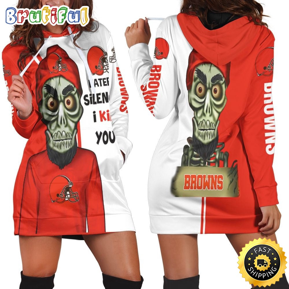 NFL Cleveland Browns Hoodie Dress Haters I Kill You Print 3D Hoodie Women For Fans