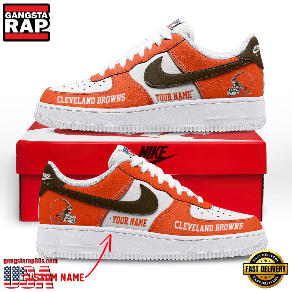 NFL Cleveland Browns New Design Custom Air Force 1 Running Sneakers Shoes