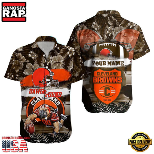 NFL Cleveland Browns Mascot Football Aloha Hawaiian Shirt