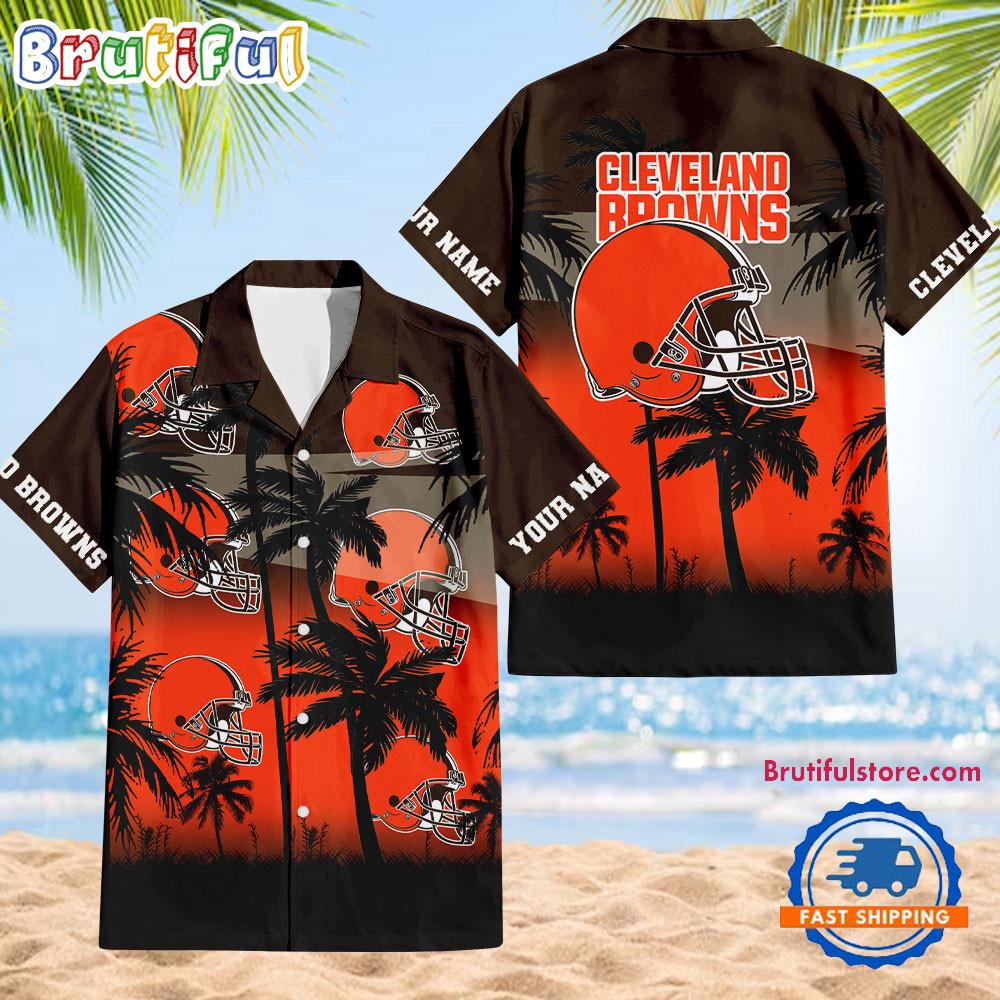 NFL Cleveland Browns Palm Tree Summer Design Aloha Hawaiian Shirt
