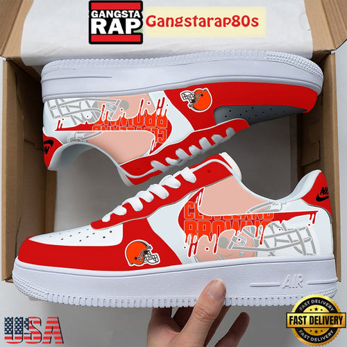 NFL Cleveland Browns Team Logo Unique Air Force 1 Shoes Running Sneakers