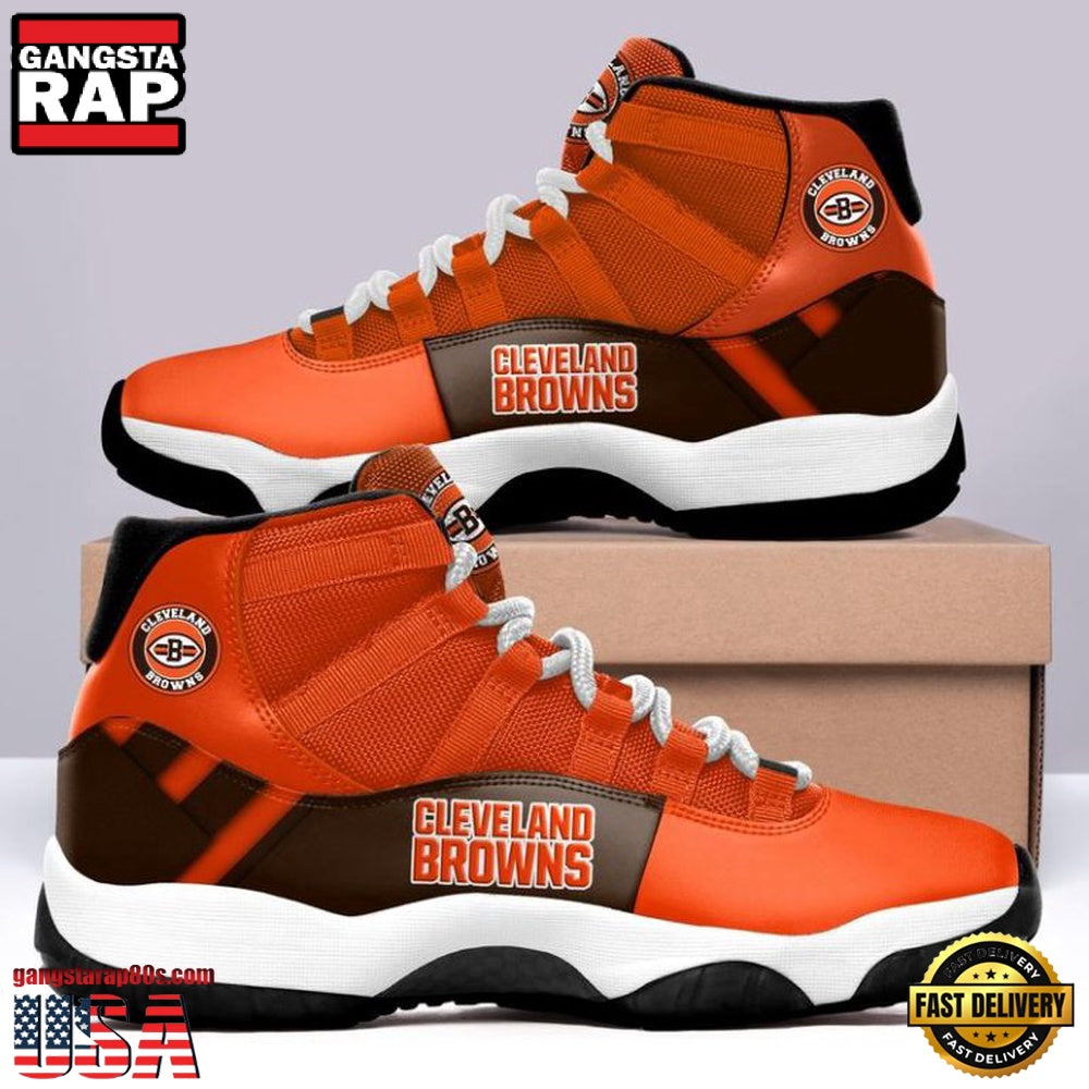 NFL Cleveland Browns Unique Design Air Jordan 11 Sneaker