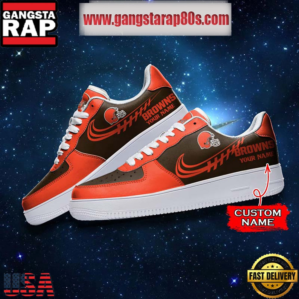 NFL Cleveland Browns Unique Design Custom Name Air Force 1 Sneaker Shoes
