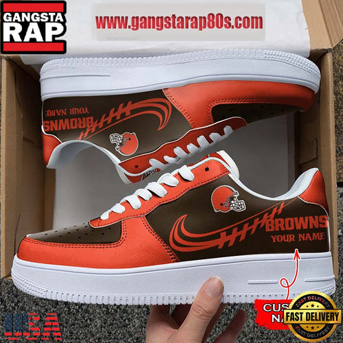 NFL Cleveland Browns Unique Design Custom Name Air Force 1 Sneaker Shoes