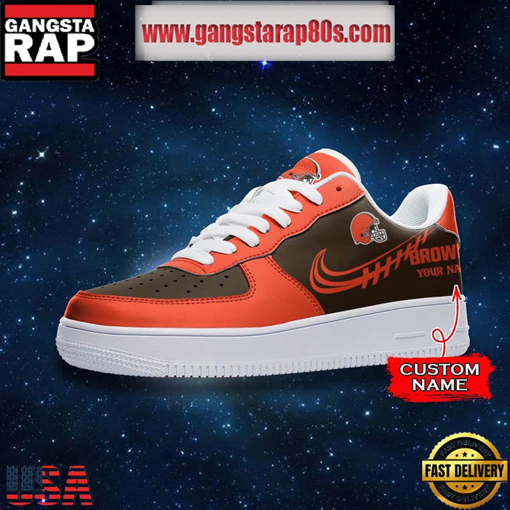 NFL Cleveland Browns Unique Design Custom Name Air Force 1 Sneaker Shoes