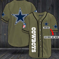 NFL Custom Name Dallas Cowboys Light Brown Color Baseball Jersey Shirt