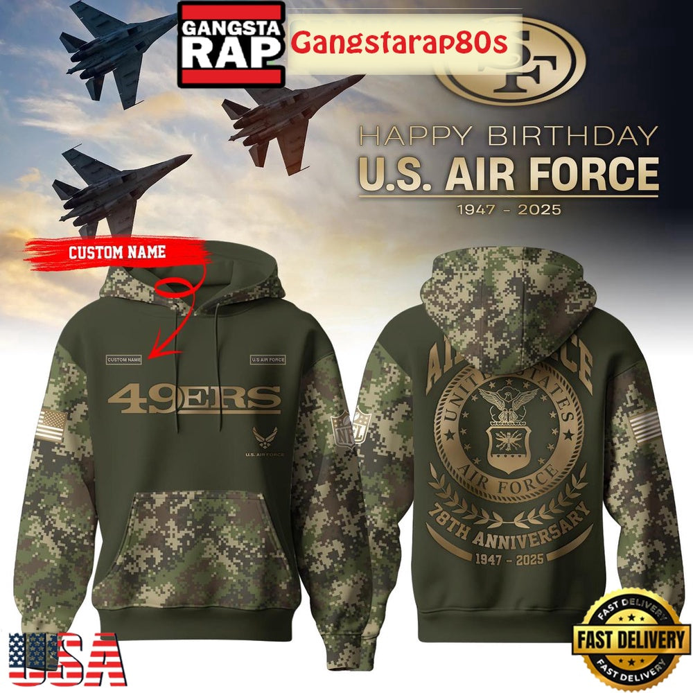 NFL Custom Team Happy Birthday US Air Force 78th Anniversary Unisex 3D Hoodie