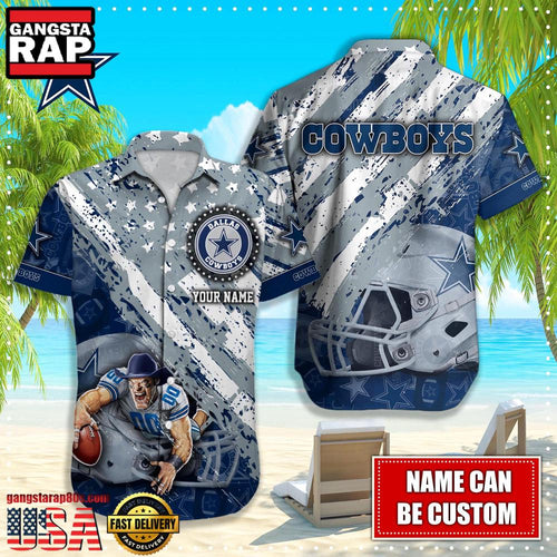 NFL Dallas Cowboys American Flag custom Hawaiian Shirts For Men Women
