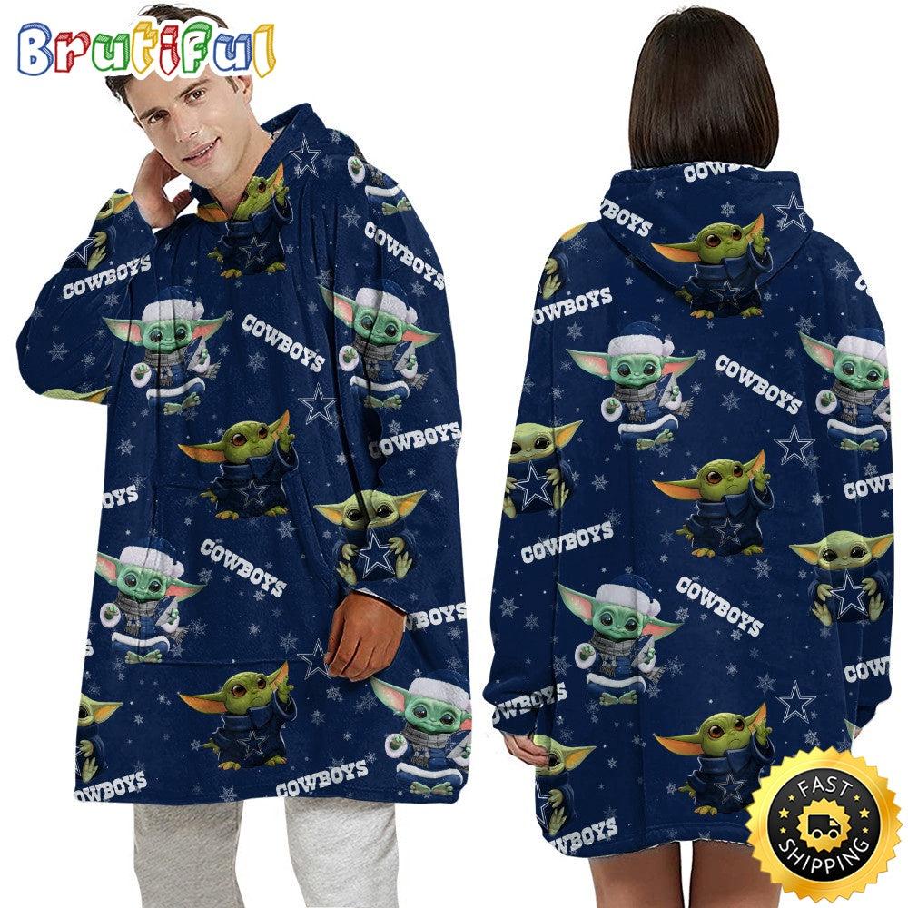 NFL Dallas Cowboys Blanket Hoodie Baby Yoda Unisex Hoodie