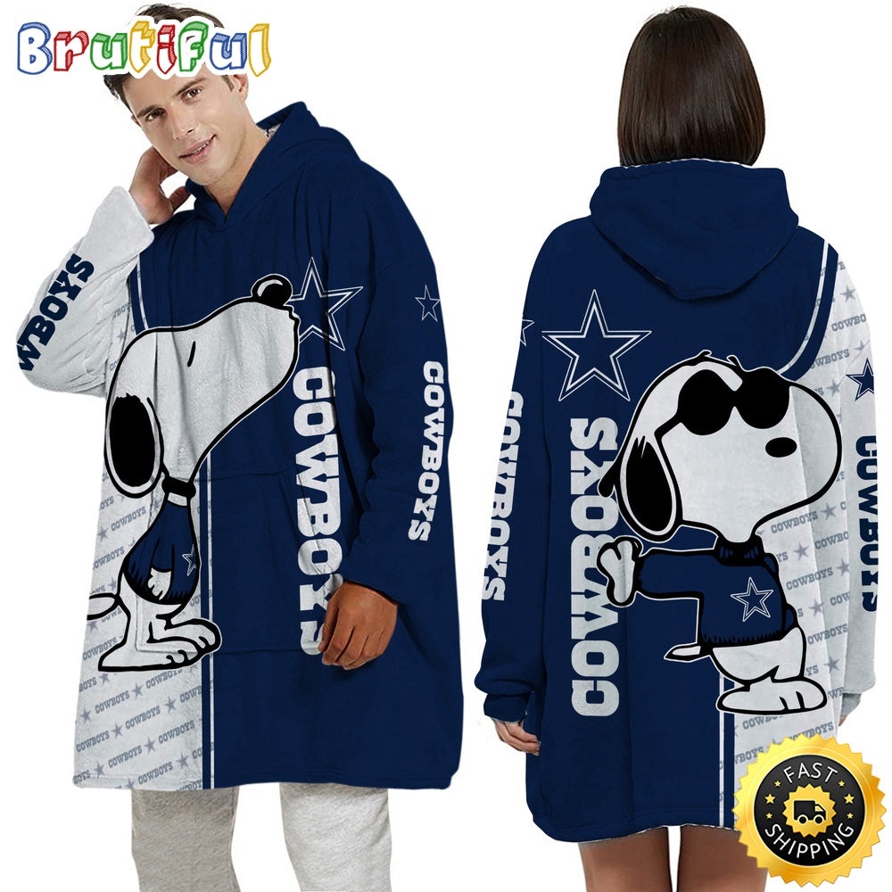 NFL Dallas Cowboys Blanket Hoodie For Fans Unisex Hoodie