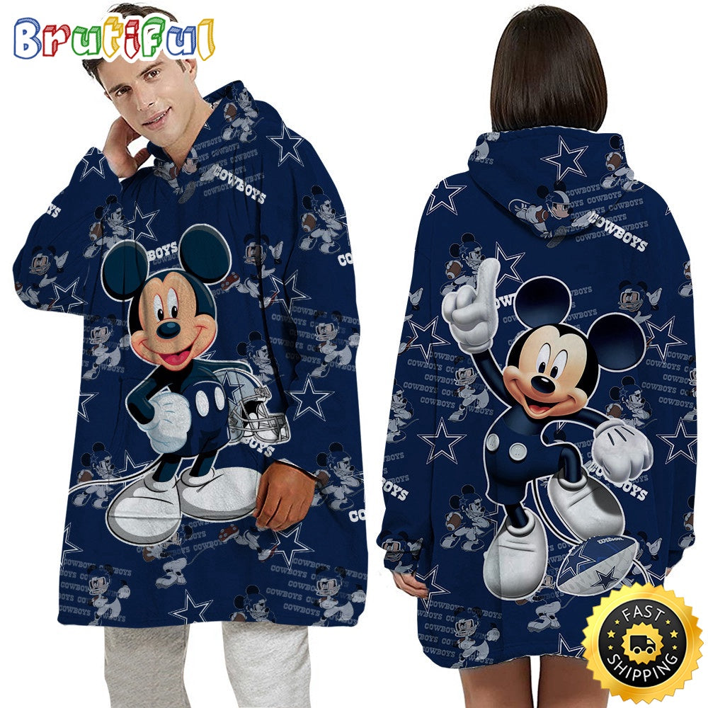 NFL Dallas Cowboys Blanket Hoodie Mickey Mouse Lover Unisex Hoodie