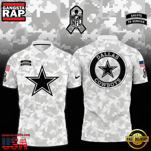NFL Dallas Cowboys Camo 2025 Salute to Service Polo Shirt