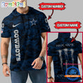 NFL Dallas Cowboys Custom Name Camo Sleeveless Hoodie Design