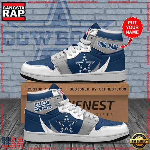 NFL Dallas Cowboys Football Logo Team Air Jordan 1 Running Sneakers Shoes
