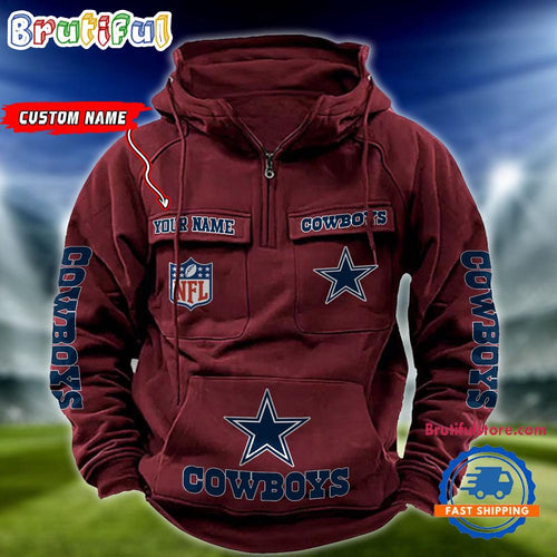 NFL Dallas Cowboys Football Team Custom Name Cargo Hoodie