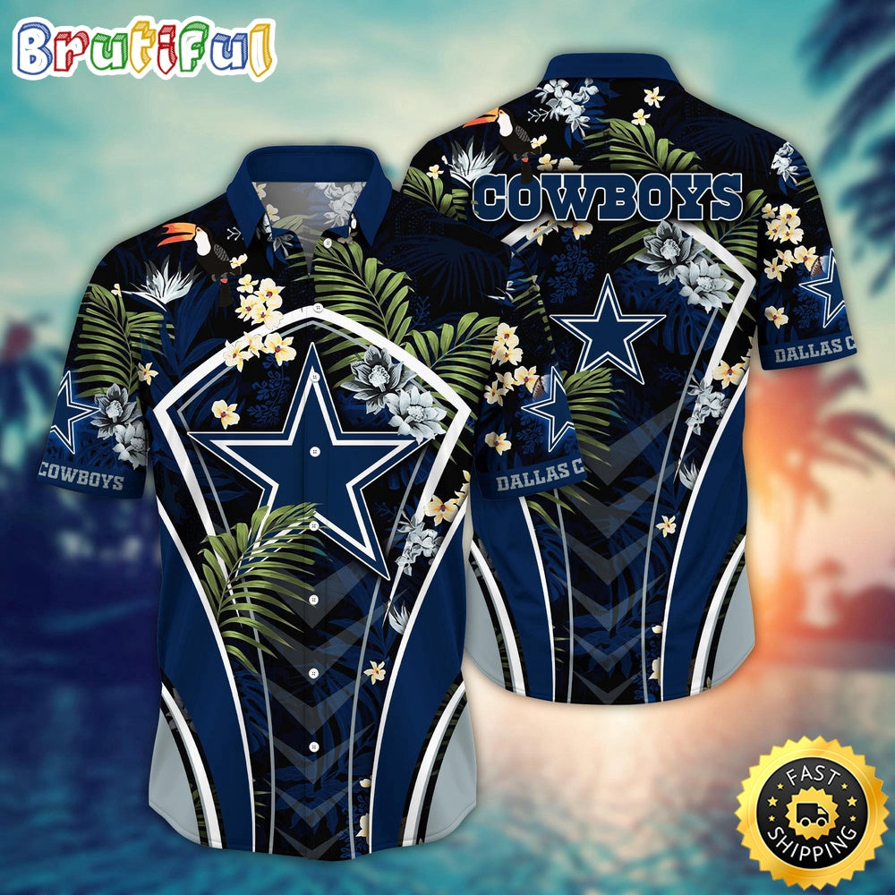 NFL Dallas Cowboys Hawaii Shirt Flower Vibrant Beachy Shirts