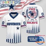 NFL Dallas Cowboys Land Of The Free Because of The Brave Football Jersey