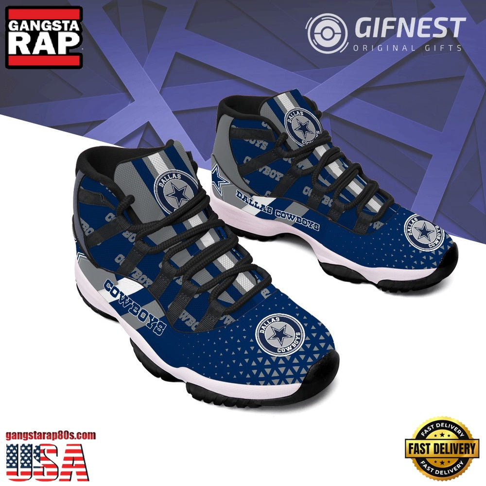 NFL Dallas Cowboys Logo Unique Design Air Jordan 11 Sneaker Shoes