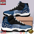 NFL Dallas Cowboys Navy Unique Design Air Jordan 11 Sneaker Shoes