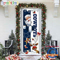 NFL Dallas Cowboys Santa Reindeer Merry Christmas Door Cover, Football Christmas Home Decor