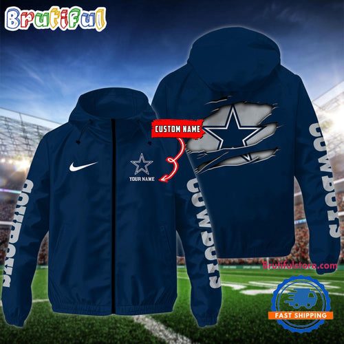 NFL Dallas Cowboys Special Football Logo Team Design Windbreaker Outdoor Jacket