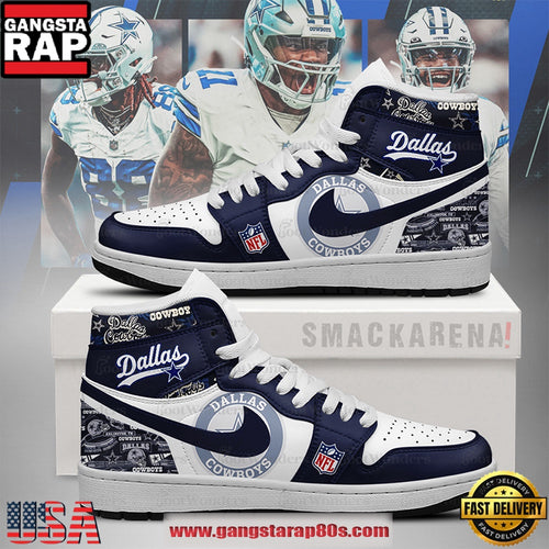 NFL Dallas Cowboys Trending Football Sneakers Nike Air Jordan 1 Shoes