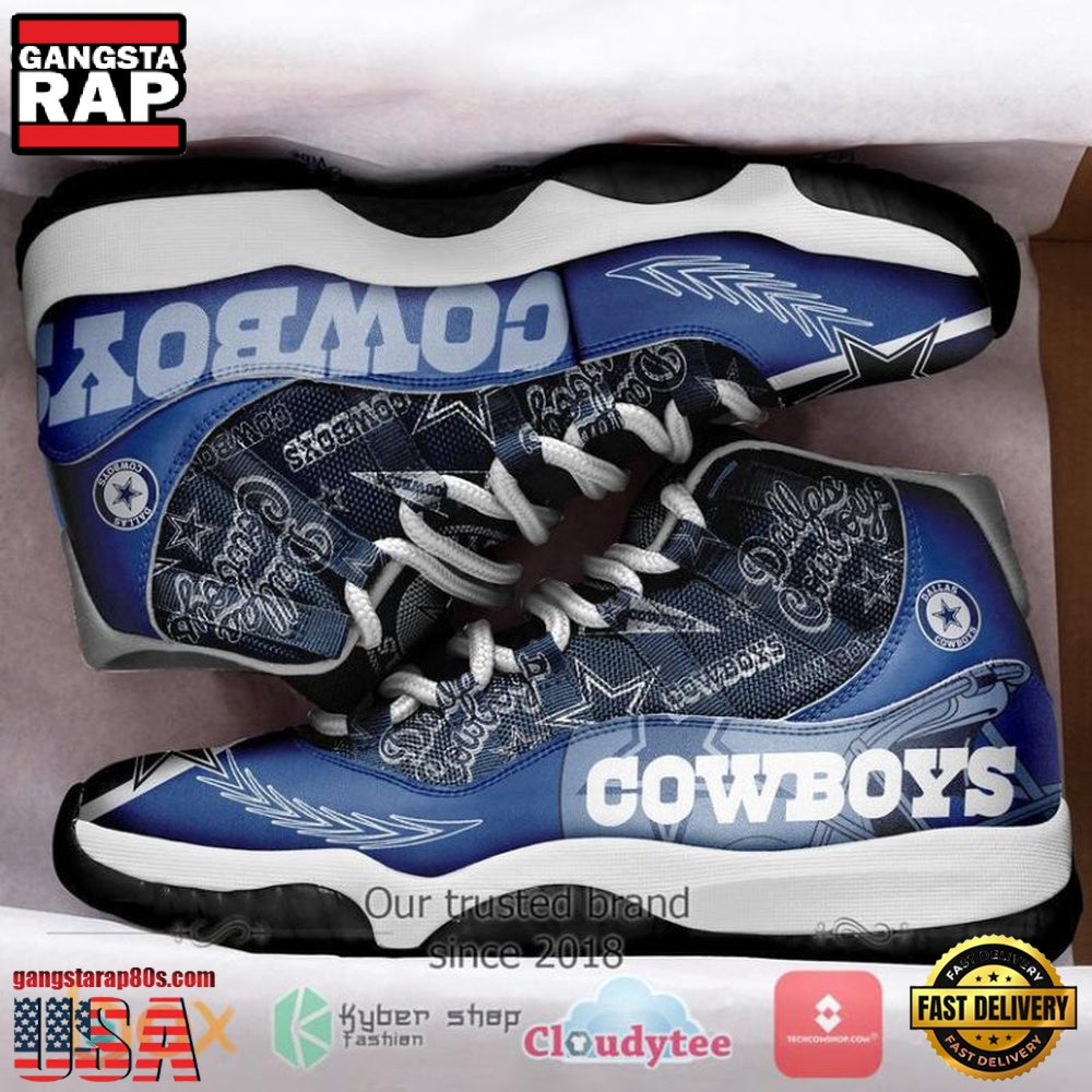 NFL Dallas Cowboys Unique Design Air Jordan 11 Running Sneaker Shoes