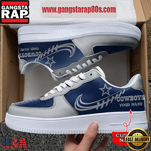 NFL Dallas Cowboys Unique Design Custom Name Air Force 1 Sneaker Shoes