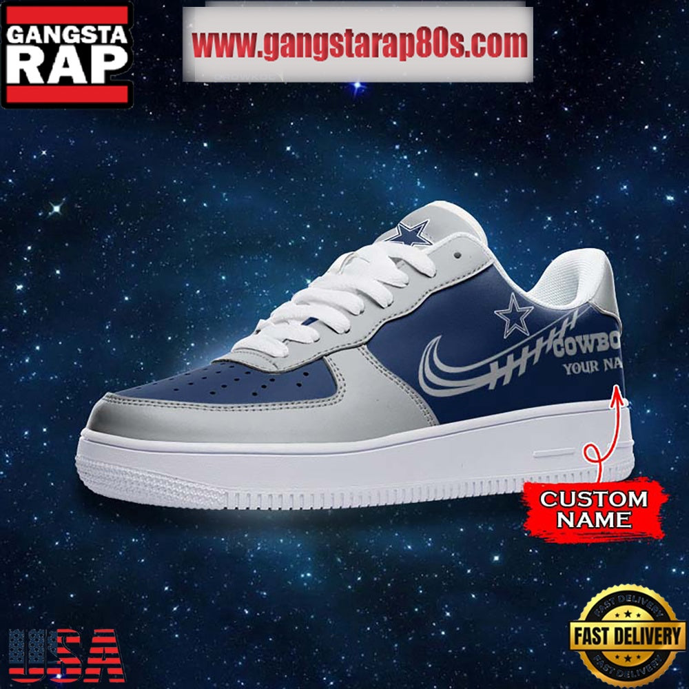 NFL Dallas Cowboys Unique Design Custom Name Air Force 1 Sneaker Shoes