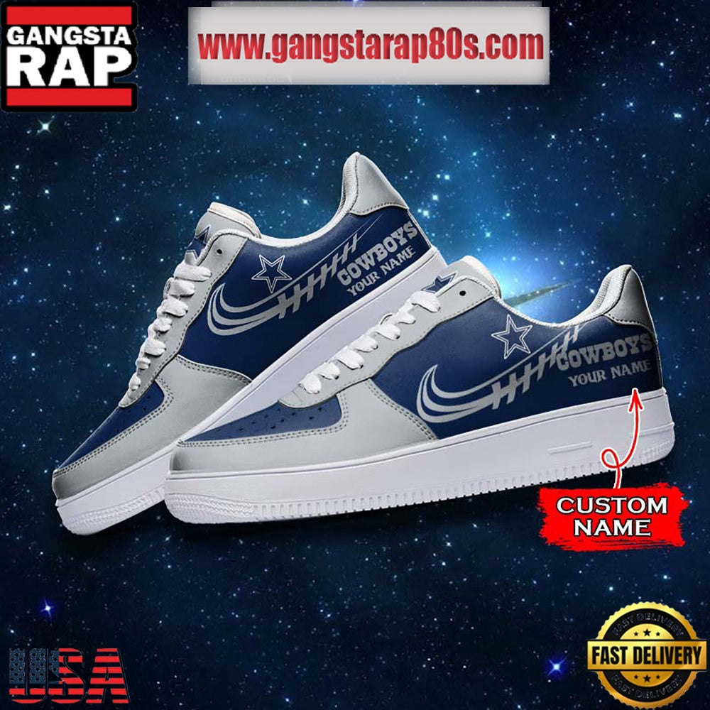 NFL Dallas Cowboys Unique Design Custom Name Air Force 1 Sneaker Shoes