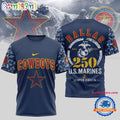 NFL Dallas Cowboys US Marines 250 Years Est.1775 Unisex 3D T Shirt