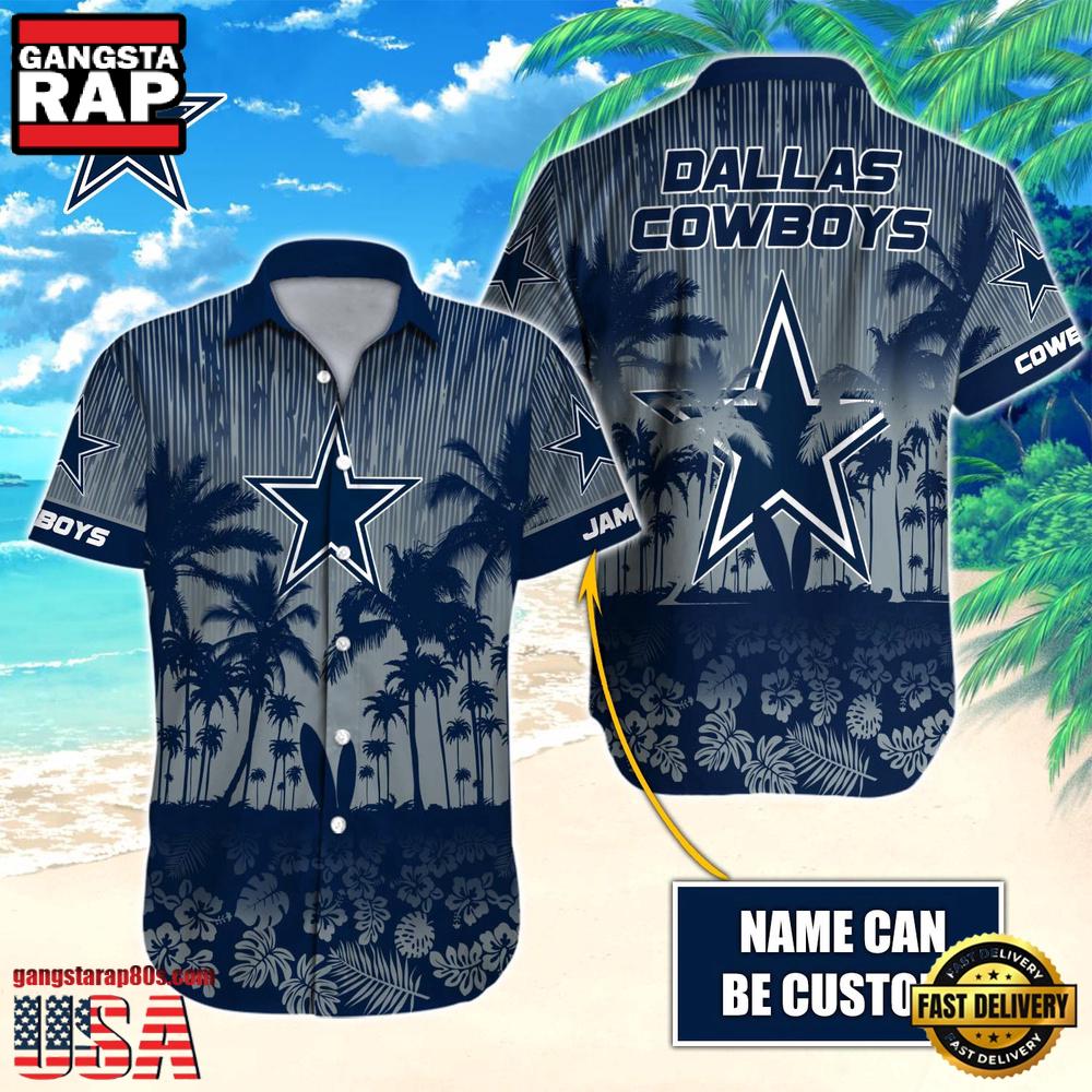 NFL Dallas Cowboys Vintage Style Custom Name Aloha Hawaiian Shirt