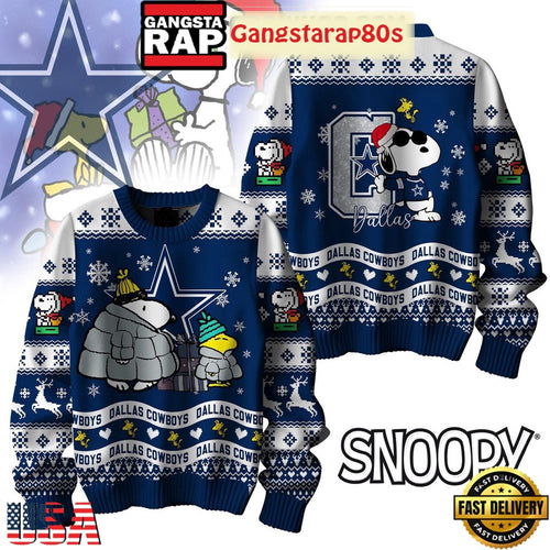 NFL Dallas Cowboys x Peanuts Snoopy New Design 2025 Ugly Christmas Sweater