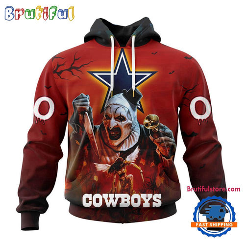 NFL Dallas Cowboys Horror Terrifier Ghoulish Valak Halloween Football Hoodie