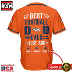 NFL Custom Name Denver Broncos Best Dad Ever New Design Baseball Jersey Shirt