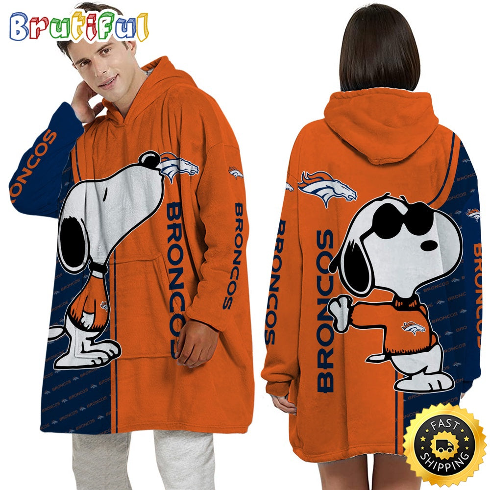 NFL Denver Broncos Blanket Hoodie For Fans Unisex Hoodie