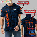 NFL Denver Broncos Custom Name Camo Sleeveless Hoodie Design