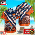 NFL Denver Broncos Football American Flag Mascot Custom Name Aloha Hawaiian Shirt