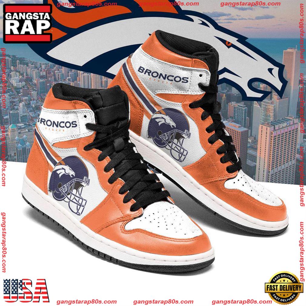 NFL Denver Broncos Football Logo Team Air Jordan 1 Running Sneakers Shoes