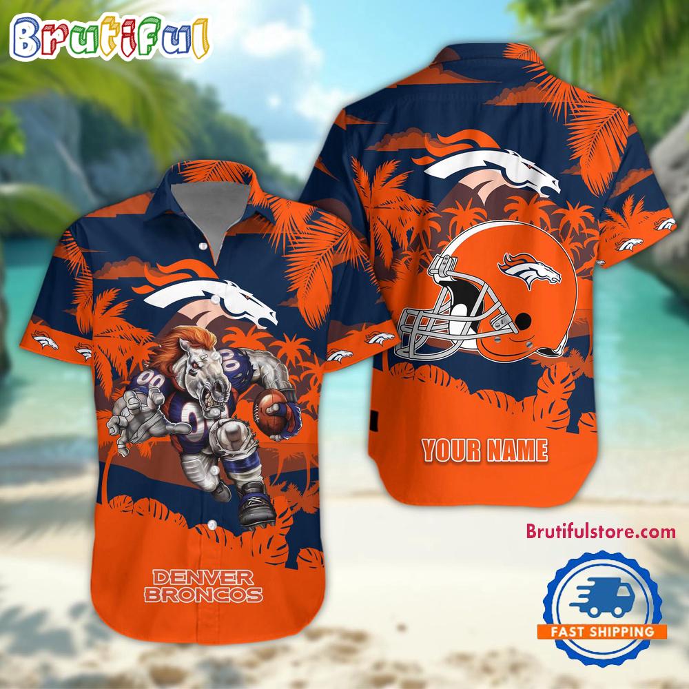 NFL Denver Broncos Football Mascot Summer Hawaiian Shirt