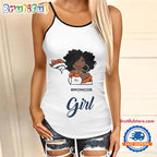 NFL Denver Broncos Football Summer Women’s Criss Cross Tank Top