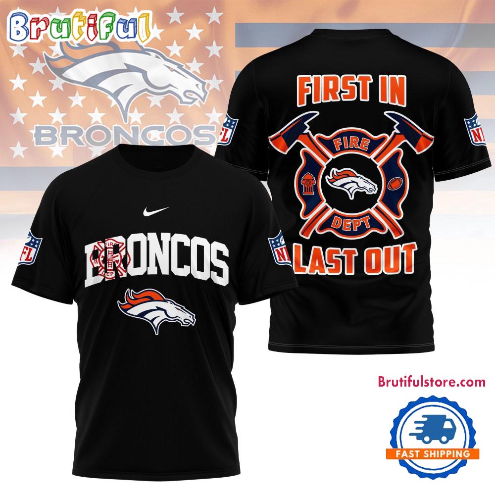 NFL Denver Broncos Football Team Fire Dept Design T Shirt