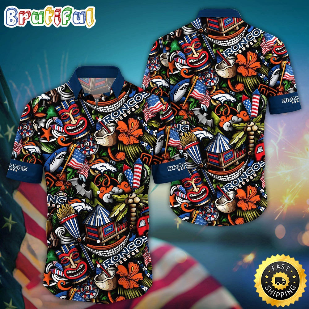NFL Denver Broncos Hawaii Shirt Tiki Me Off Aloha Shirt